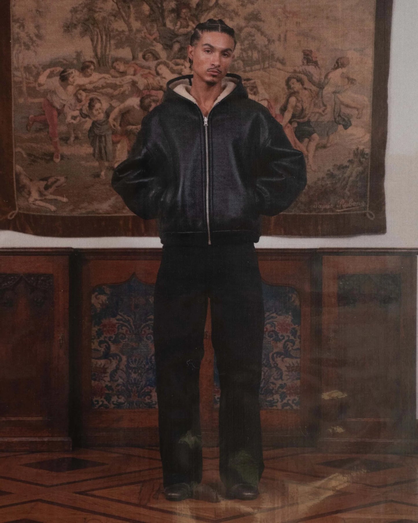 REVERSIBLE LEATHER SHERPA JACKET